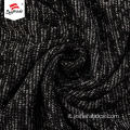 Tessuto in maglia di poliestere nero spesso all&#39;ingrosso argento di lusso